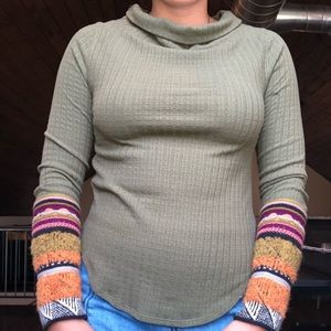 Free people long sleeve top with embroidery